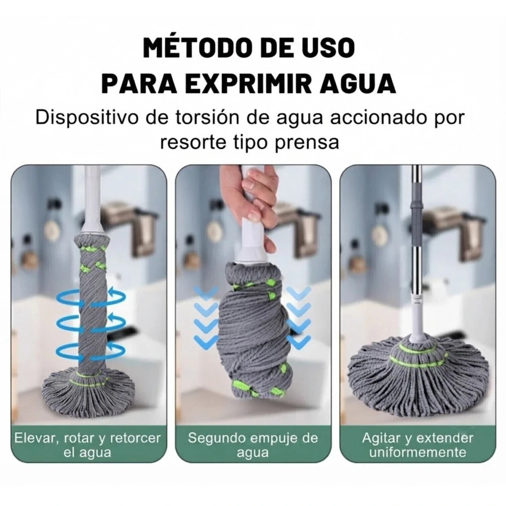 Suape Autoescurrible Premium | Trapeador Giratorio 360°
